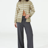 Addie Knit Jumper | Sage & White Stripe