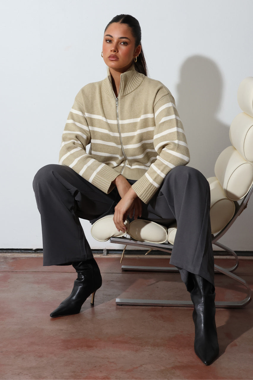 Addie Knit Jumper | Sage/White