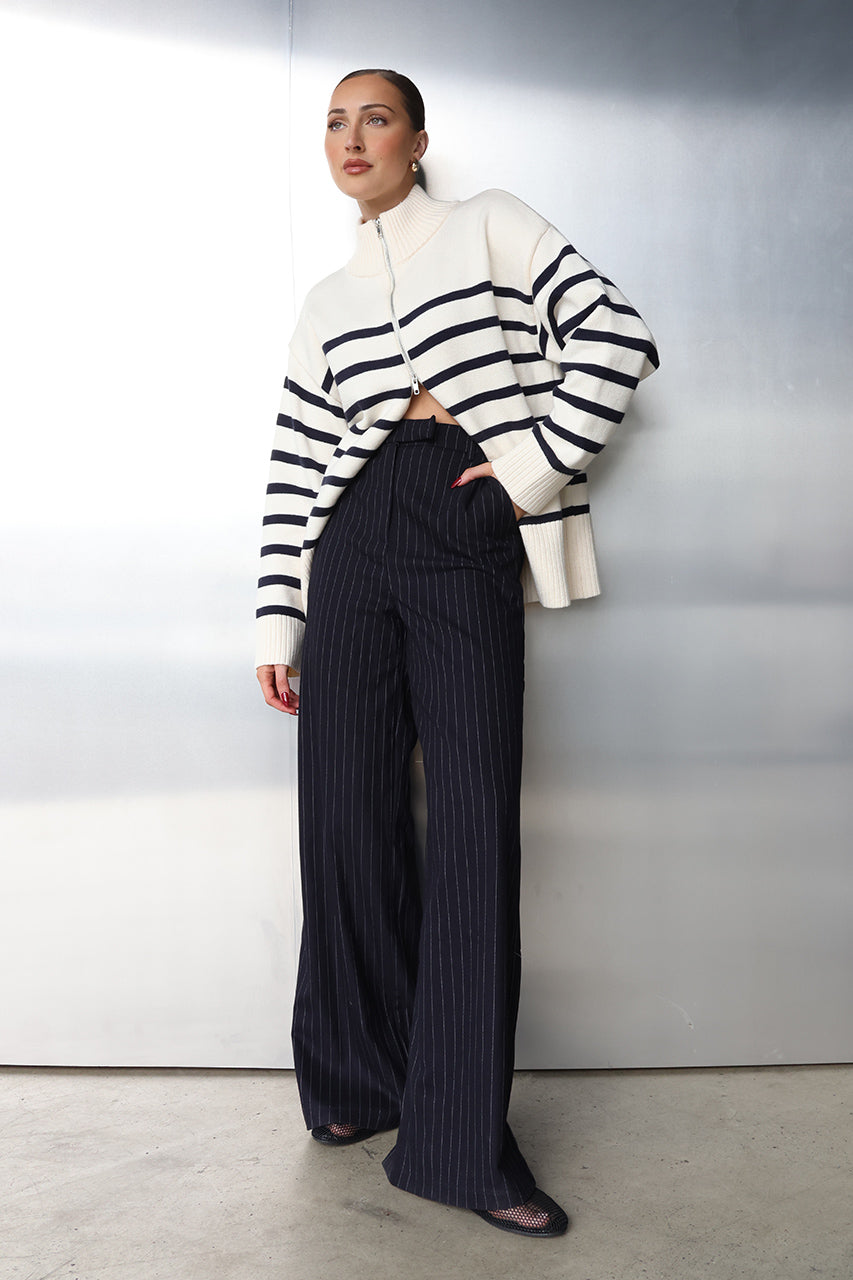 Addie Knit Jumper | White/Navy