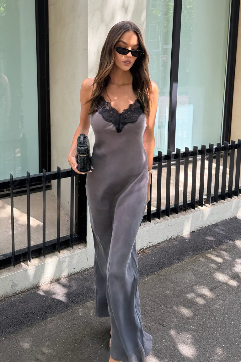 Amari Slip Dress | Slate