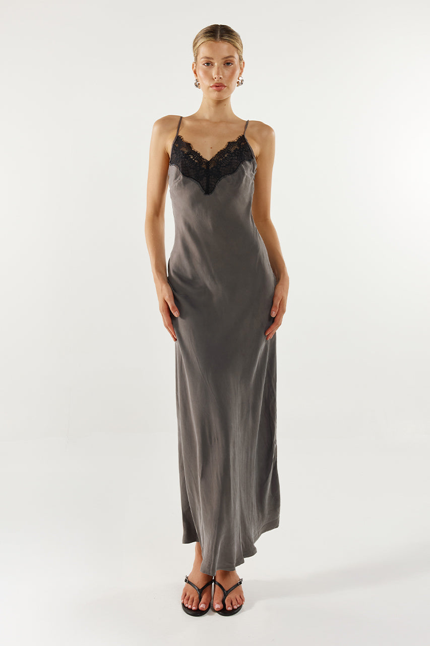 Amari Slip Dress | Slate