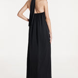 Amber Maxi Dress | Black Satin