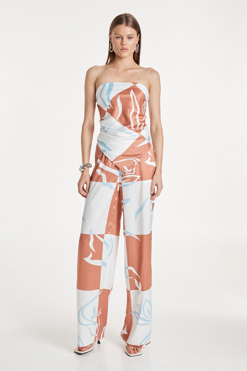 Billy Scarf Top | Floral Check