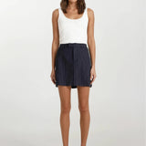 Collins Mini Skirt | Navy Pinstripe