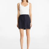 Collins Mini Skirt | Navy Pinstripe