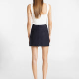 Collins Mini Skirt | Navy Pinstripe
