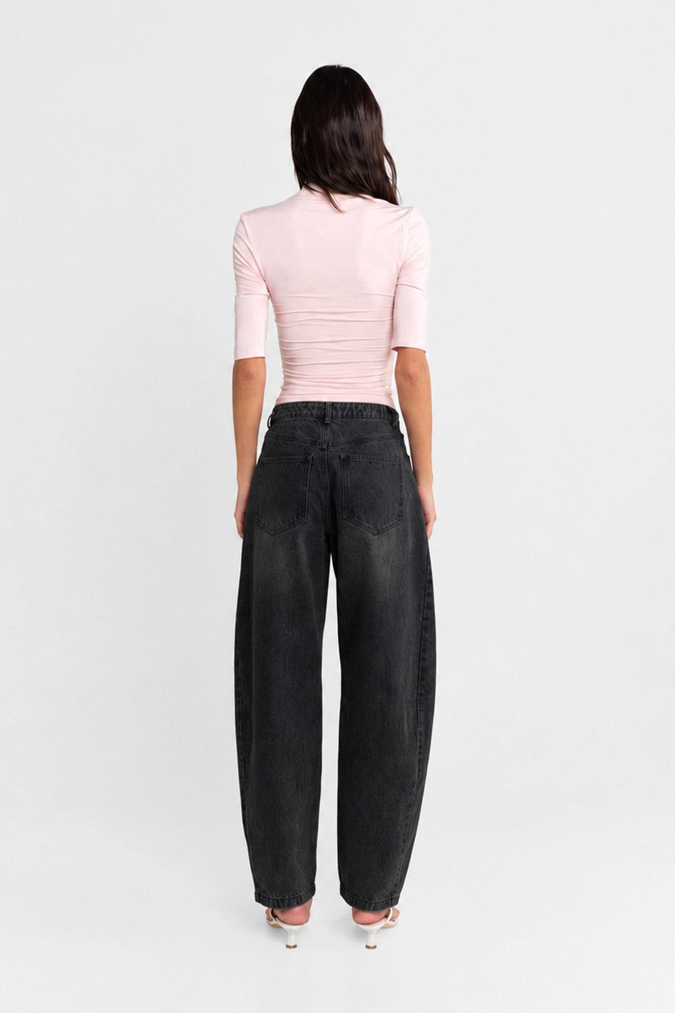 Cora Barrel Jeans | Black Denim