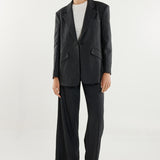 Collins Blazer | Charcoal Pinstripe