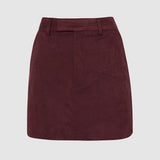Collins Mini Skirt | Plum Suede