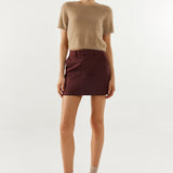 Collins Mini Skirt | Plum Suede