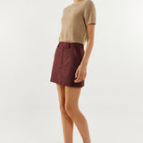Collins Mini Skirt | Plum Suede