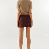 Collins Mini Skirt | Plum Suede