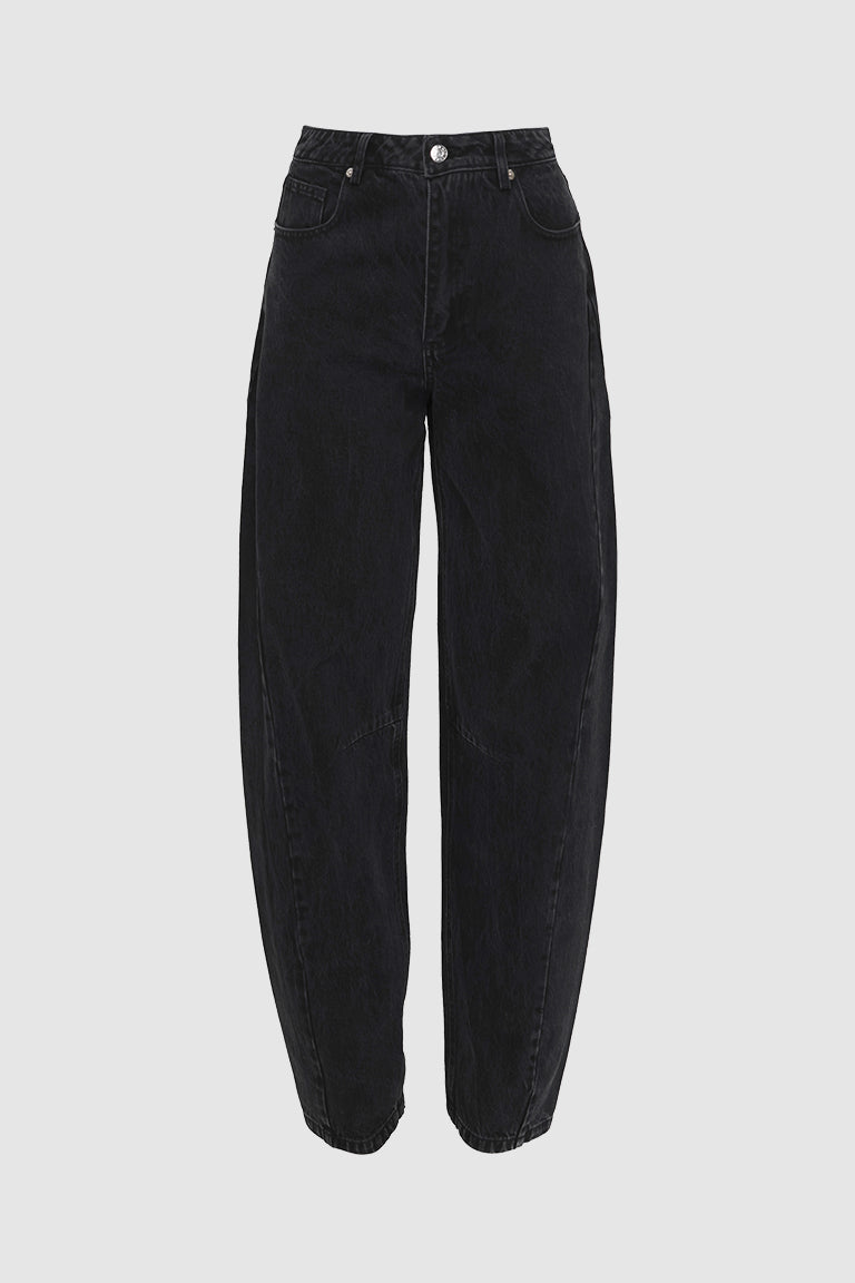 Cora Barrel Jeans | Black Denim