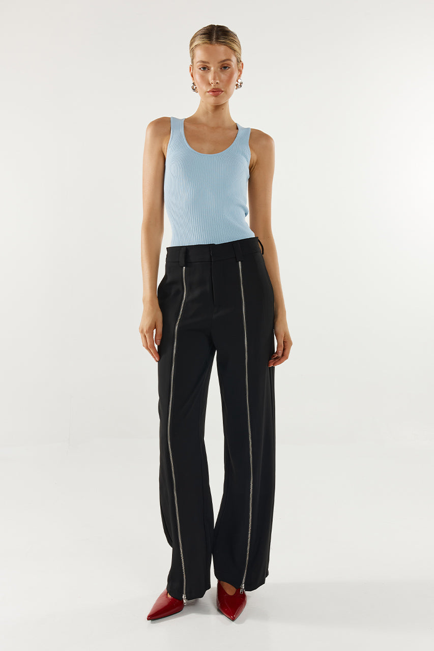Corey Zip Pants | Black