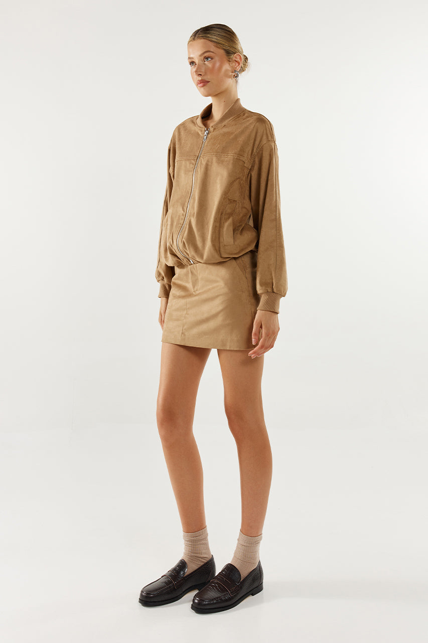 Deserae Jacket | Tan Suede