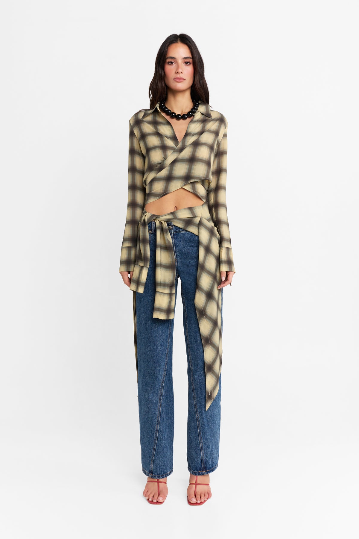 Eloise Wrap Shirt | Check