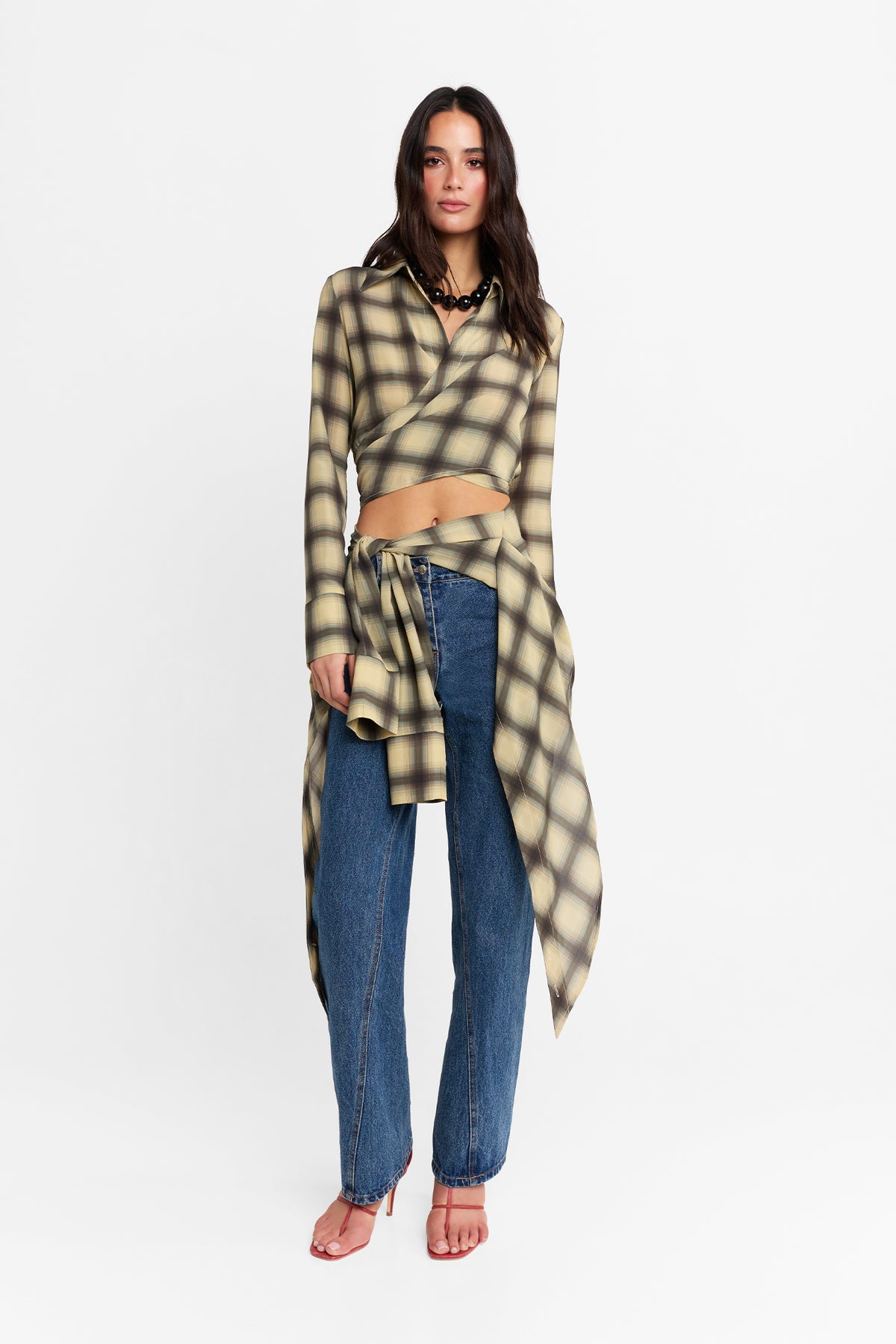 Eloise Wrap Shirt | Check