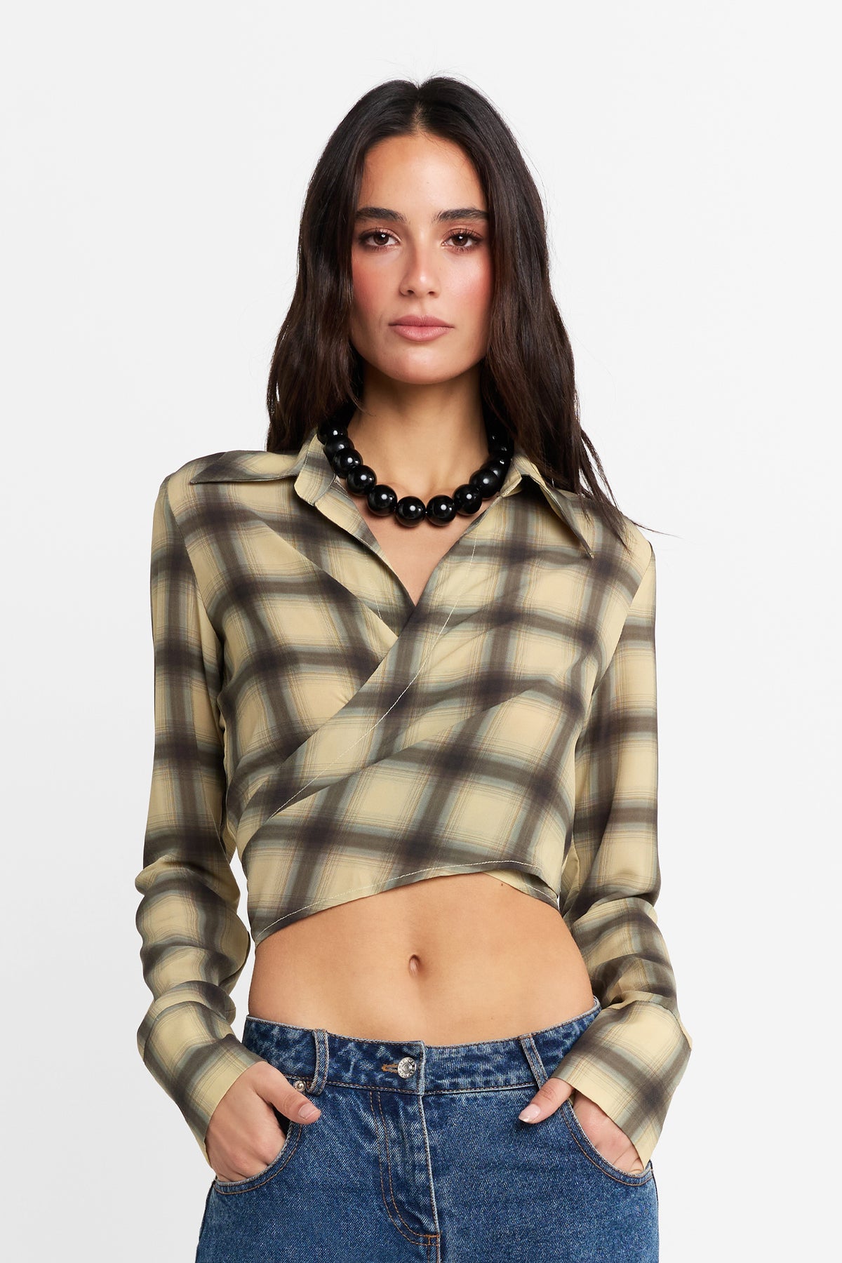 Eloise Wrap Shirt | Check