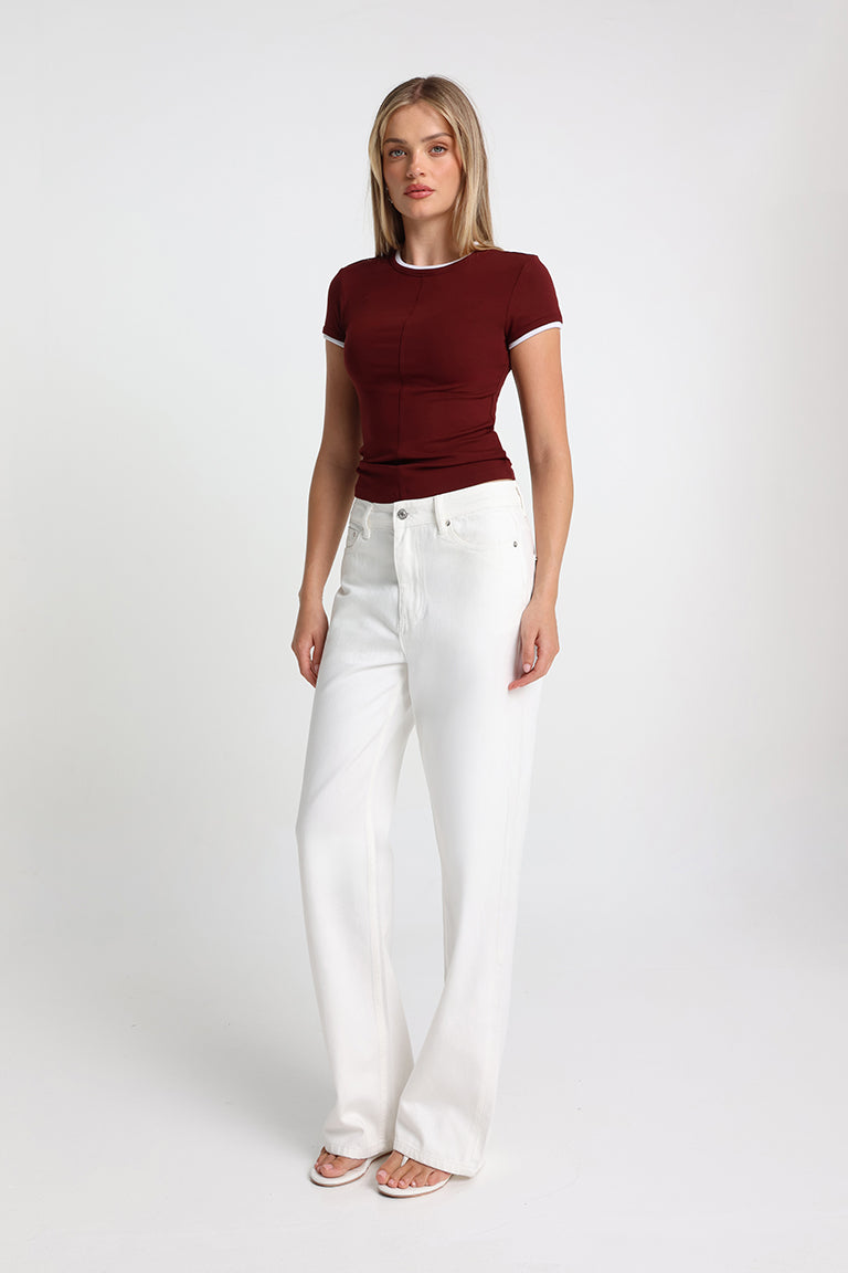 Elka Baby Tee | Shiraz/White