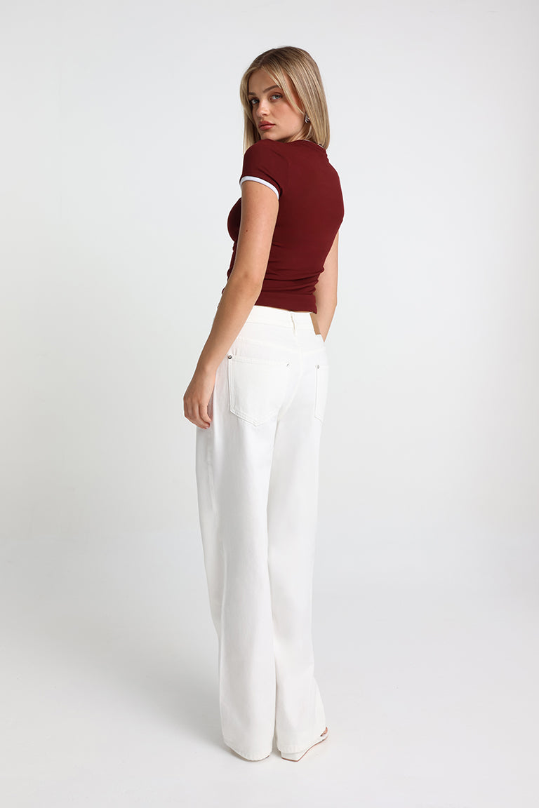 Elka Baby Tee | Shiraz/White