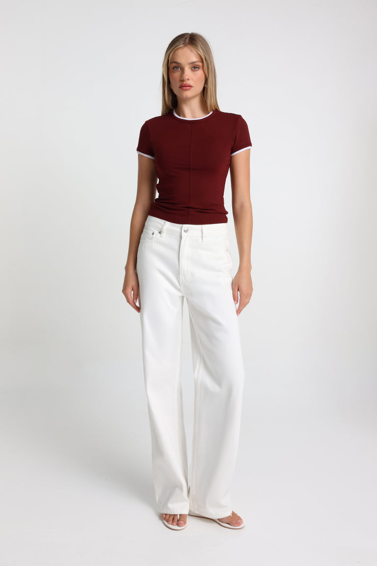 Elka Baby Tee | Shiraz/White