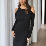 Evelyn Knit Midi Dress | Black