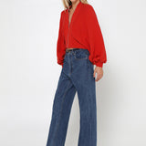 Finn Zip Knit Cardigan | Flame