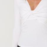 Gretal Long Sleeve Top | White