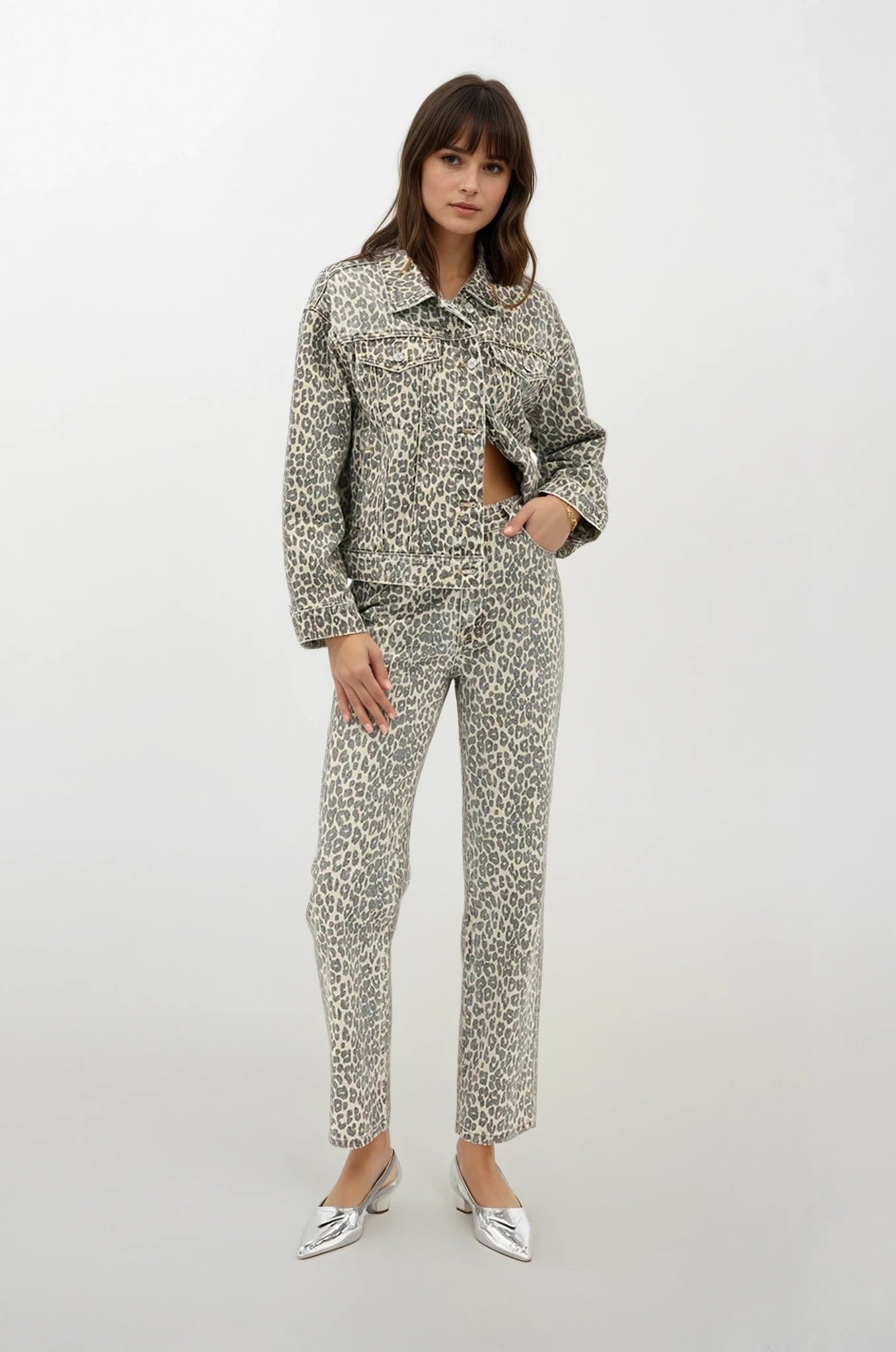 Jamie Denim Jacket | Leopard