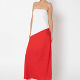 Joanna Maxi Dress | White & Red