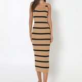 Kara Knit Dress | Camel/Black