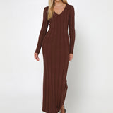 Lily Knit Maxi Dress | Coffee