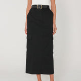 Lisa Cargo Maxi Skirt | Black