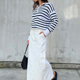 Lisa Cargo Maxi Skirt | White