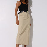 Lisa Cargo Maxi Skirt | Sand