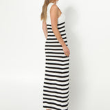 Mallery Knit Dress | Black & White Stripe