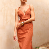 Marlow Midi Dress | Rust