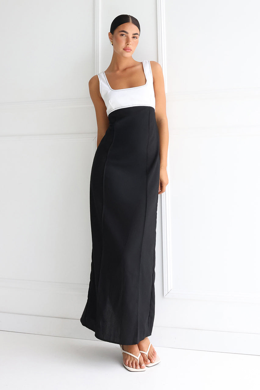 Mylee Maxi Dress | White/Black