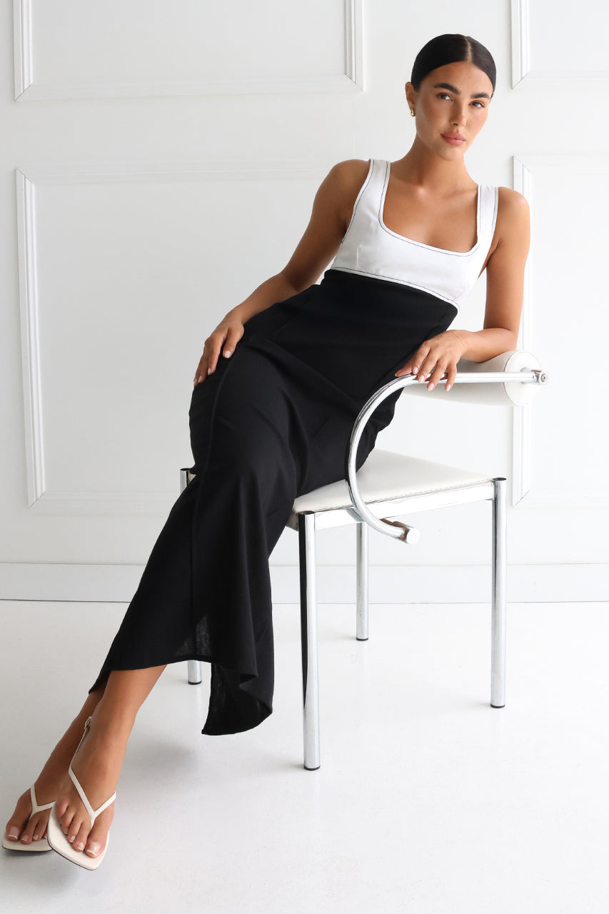 Mylee Maxi Dress | White/Black