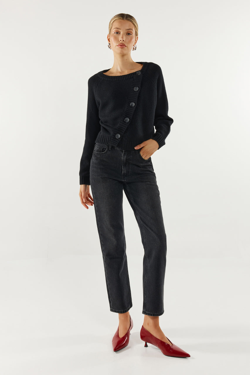 Nylah Knit Cardigan | Black