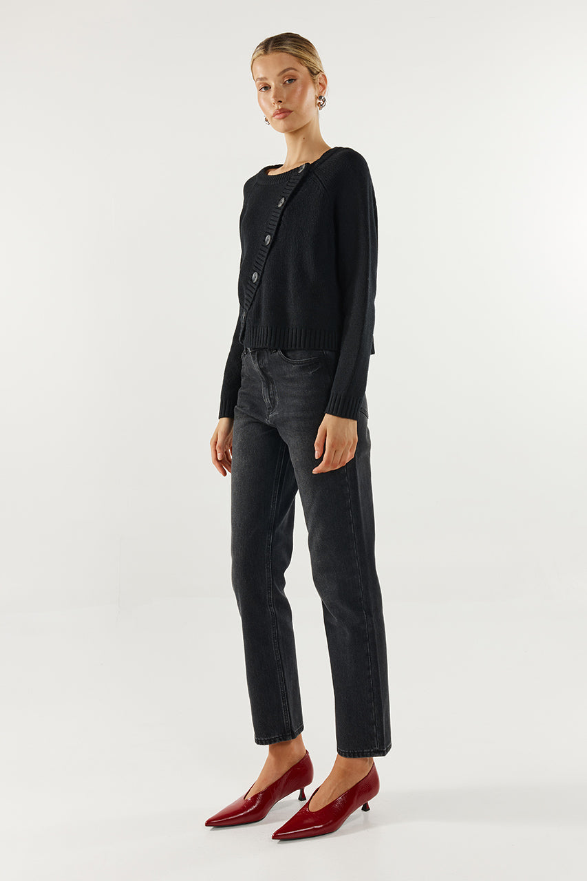 Nylah Knit Cardigan | Black