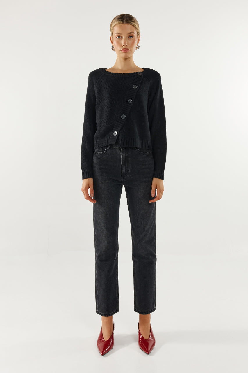 Nylah Knit Cardigan | Black