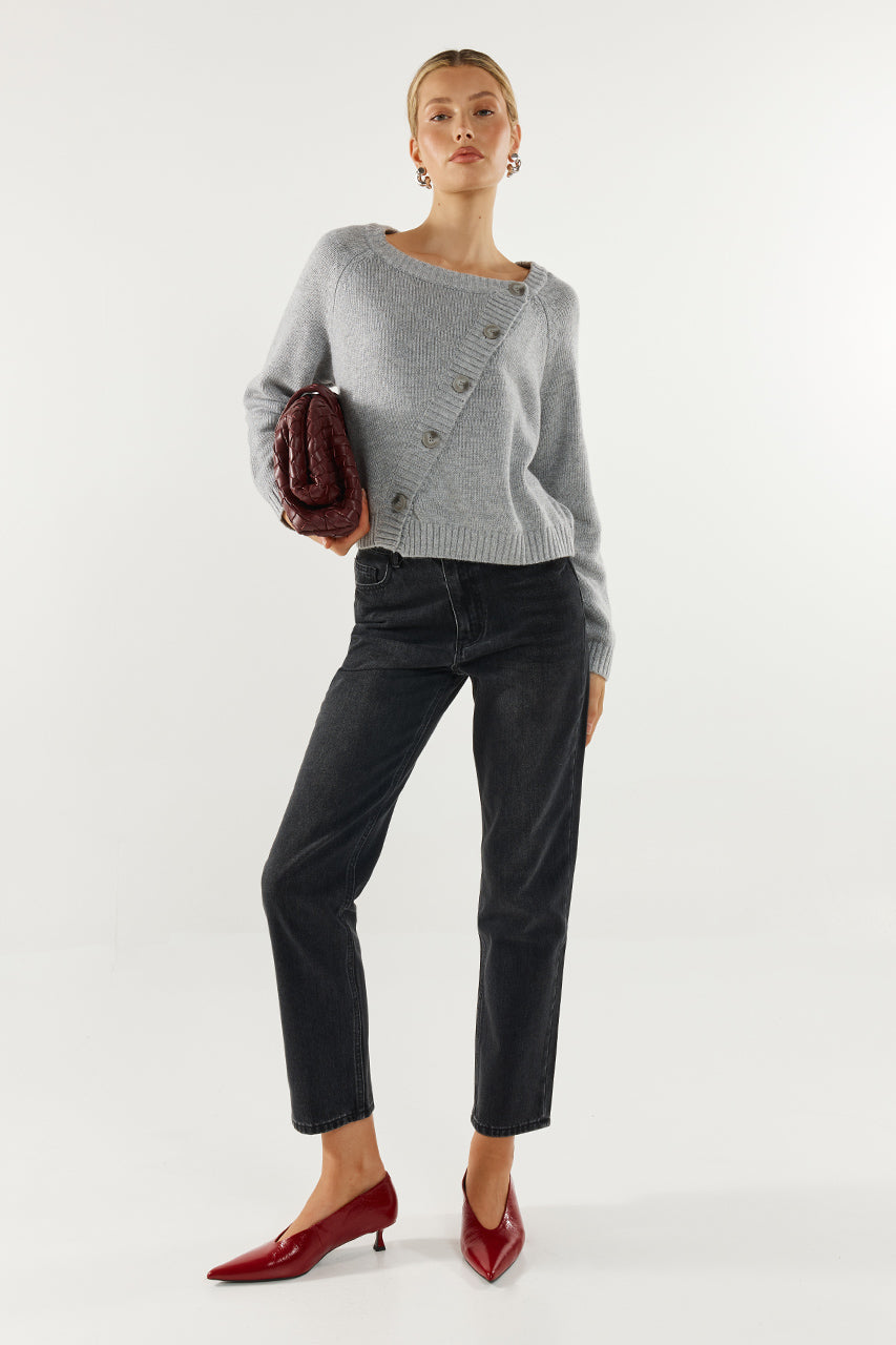 Nylah Knit Cardigan | Grey