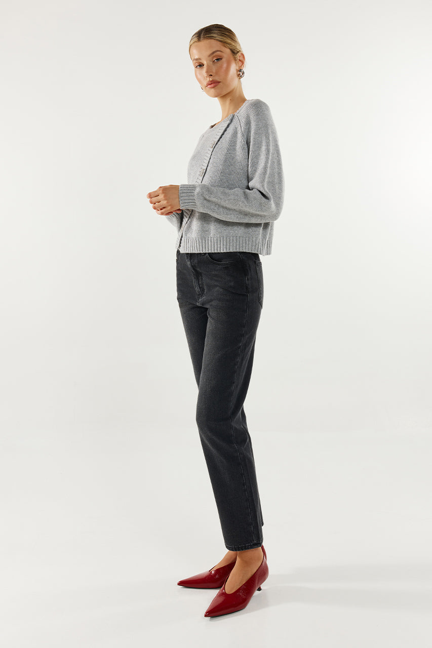 Nylah Knit Cardigan | Grey