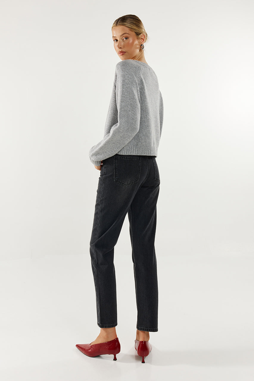 Nylah Knit Cardigan | Grey