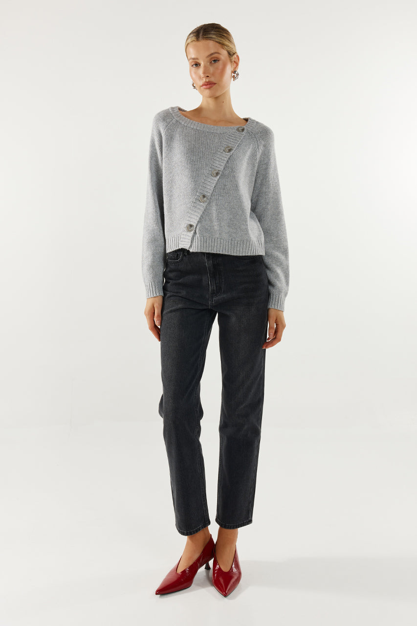 Nylah Knit Cardigan | Grey