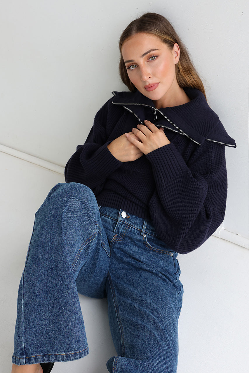 Remy Knit Jumper | Navy