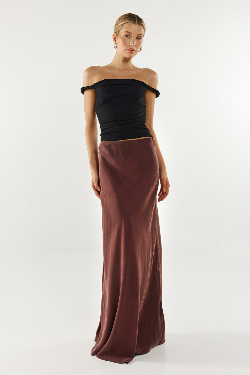 Rheia Maxi Skirt | Choc