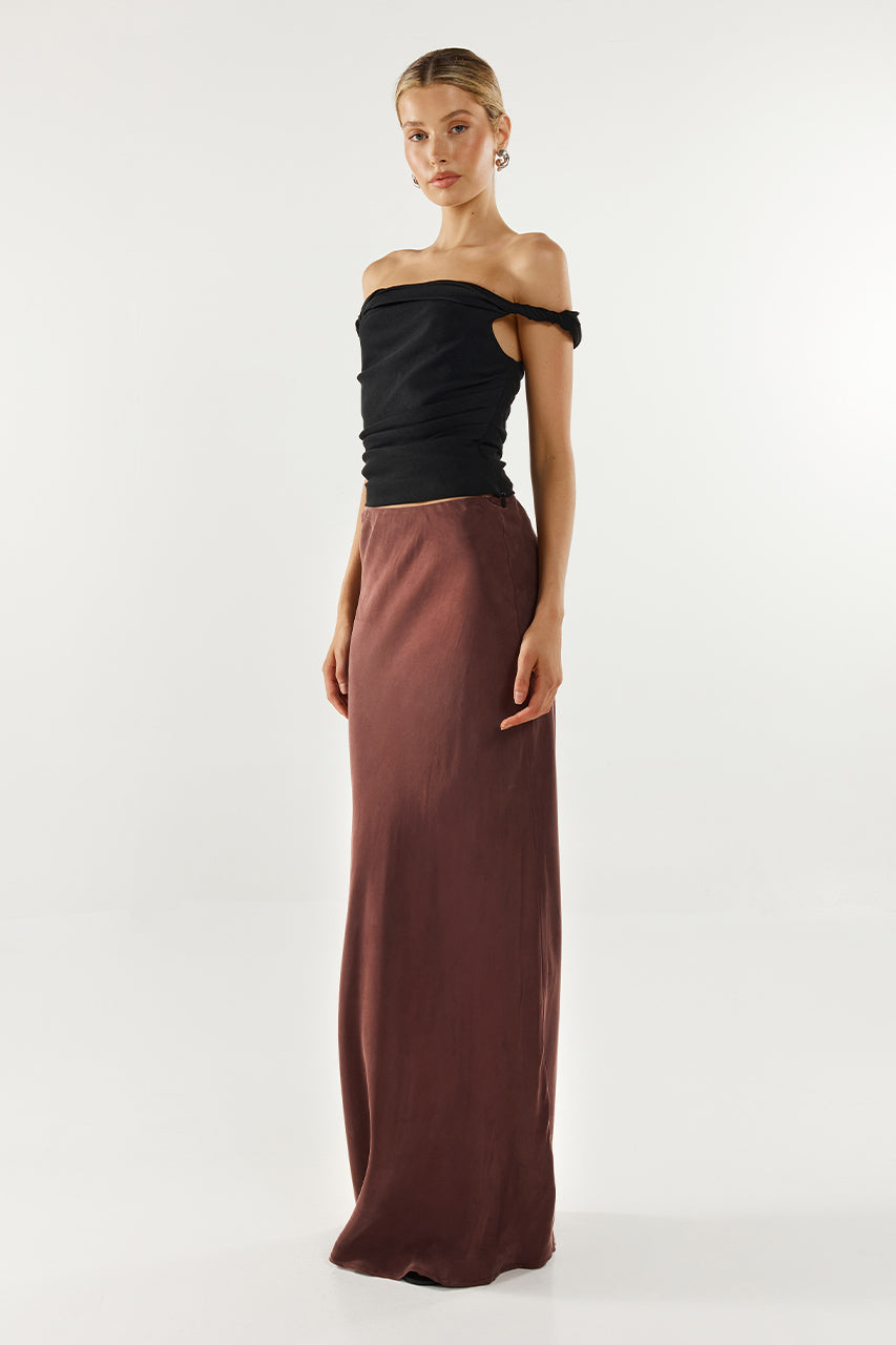 Rheia Maxi Skirt | Choc