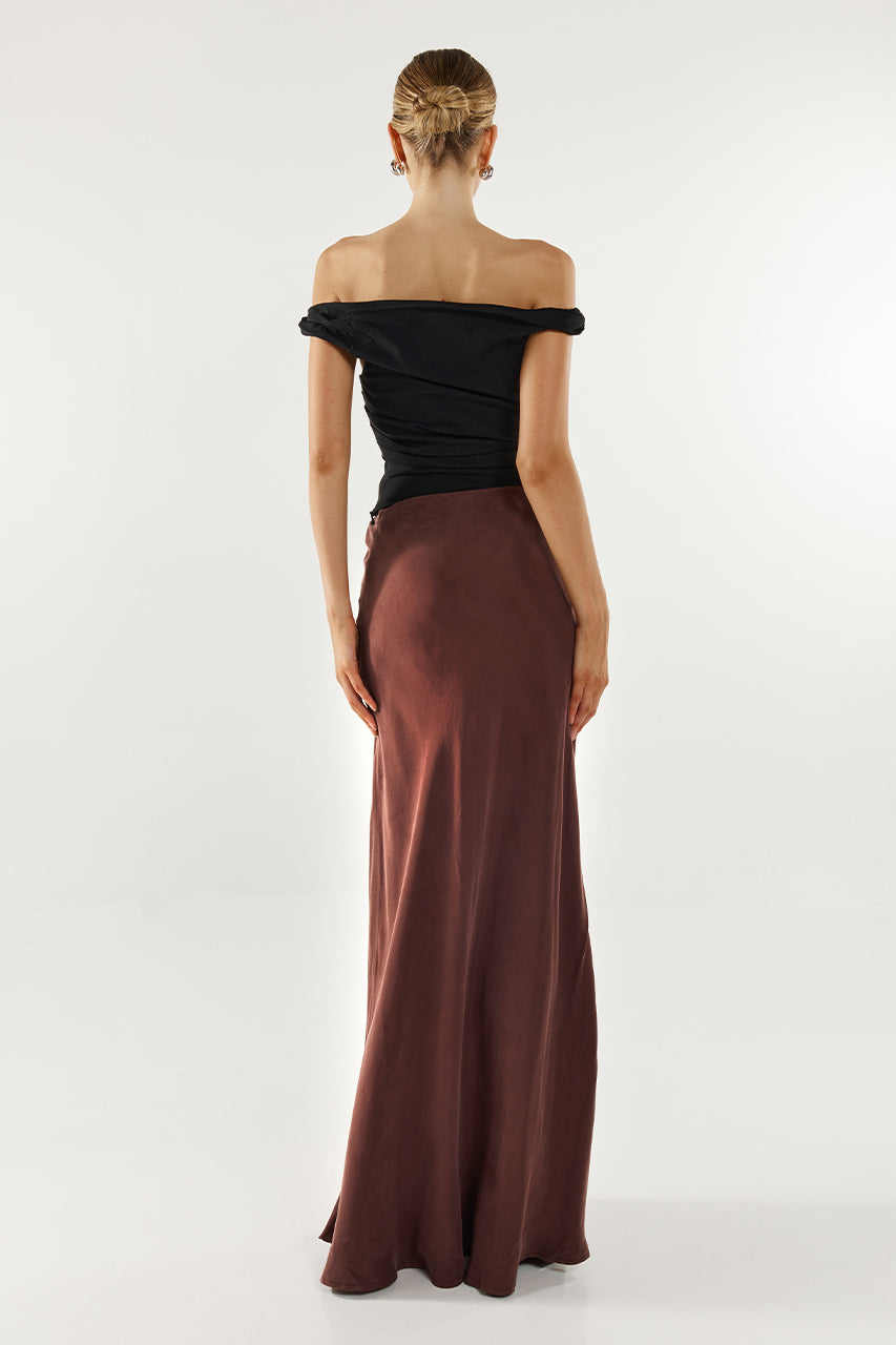 Rheia Maxi Skirt | Choc